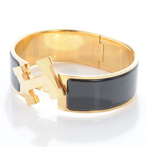 hermes bracelet black h|Hermes bracelets enamel.